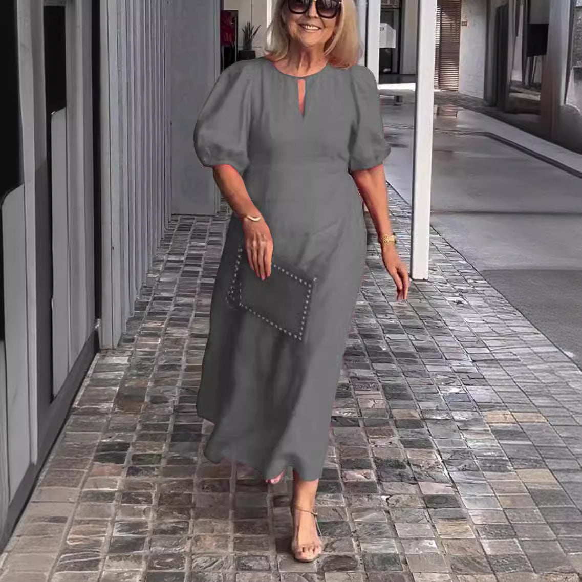 Maree | Elegant Puff-Sleeve Midi Dress