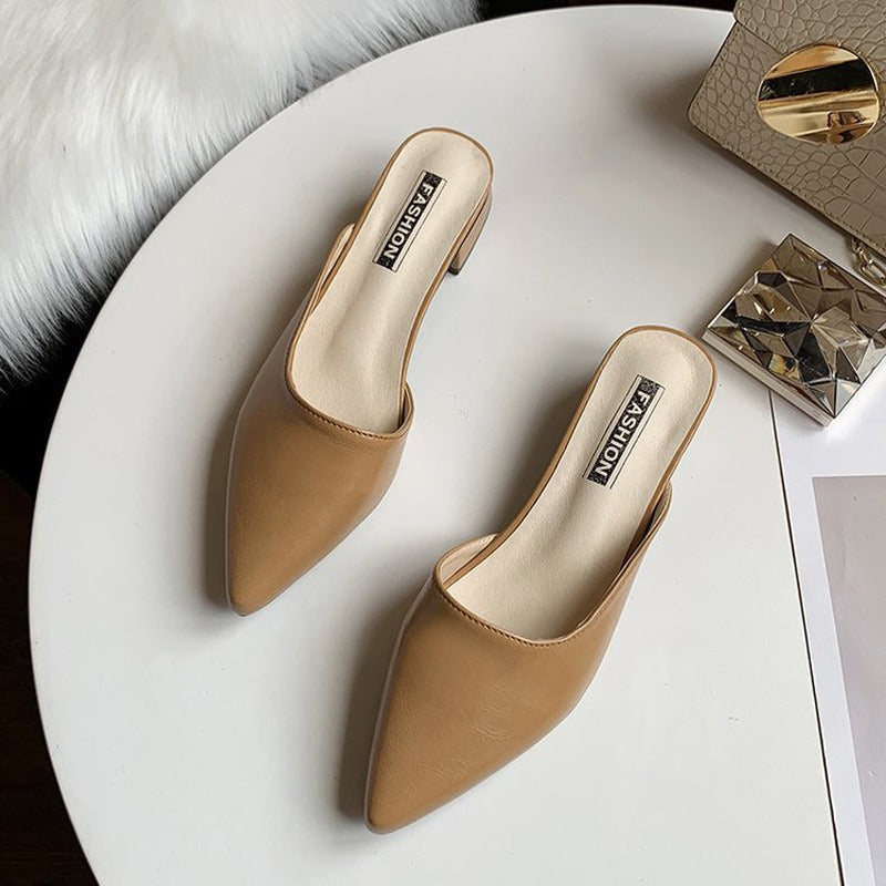 Addison | Women's Pointed Toe Low Heel Slip-on Sandals