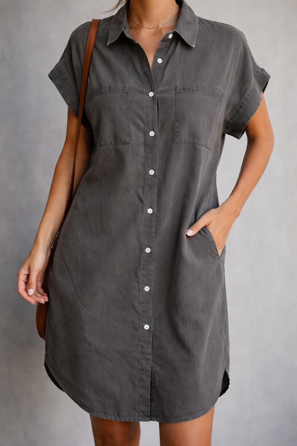 Agata | Women's Casual Short-Sleeve Shirt Dress