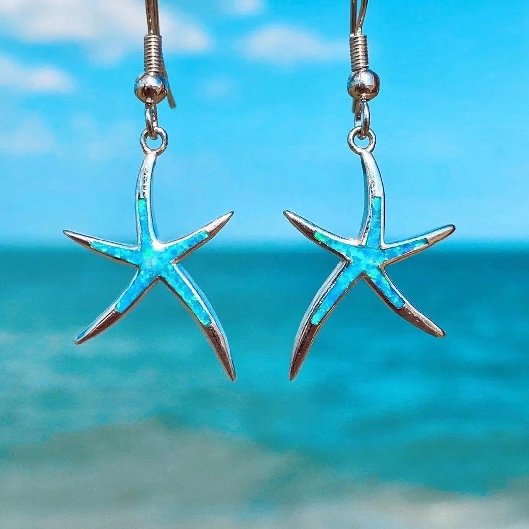 Starfish Opal & Silver Earrings