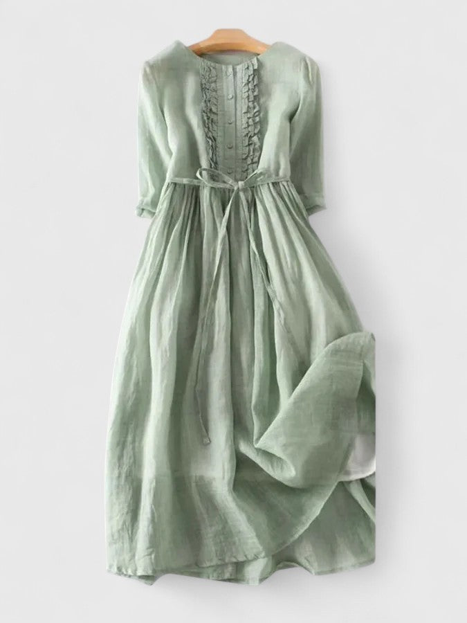 Sienna | Sage Green Linen Dress