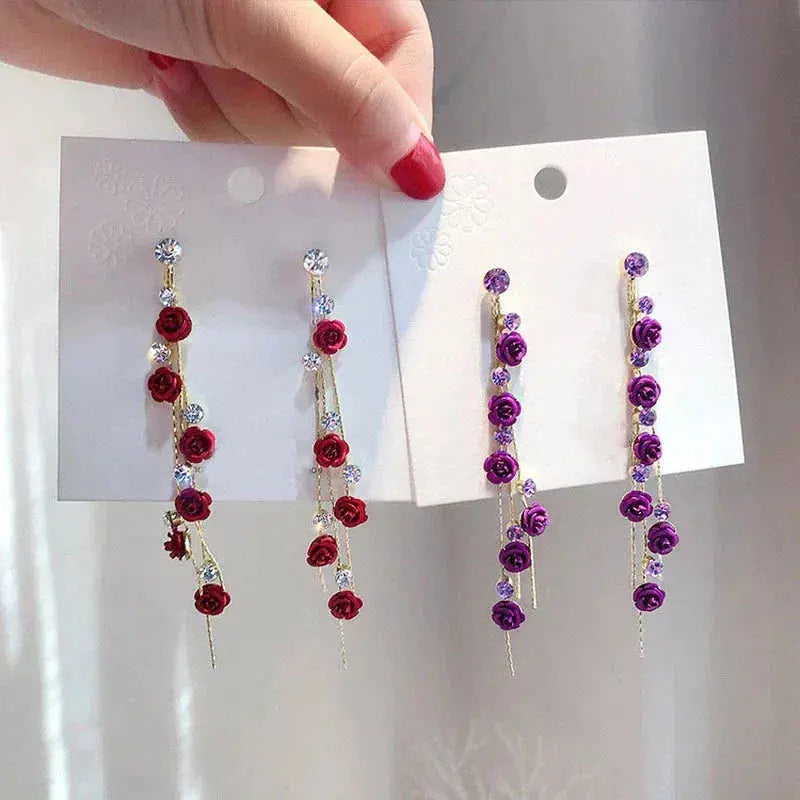 Rose Cascade Drop Earrings