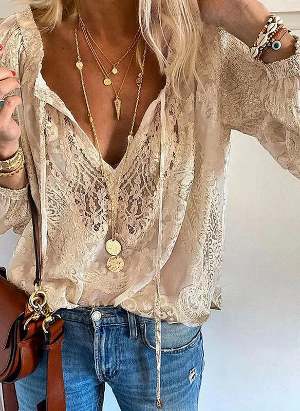 Lily | Women's Casual Boho V-Neck Blouse