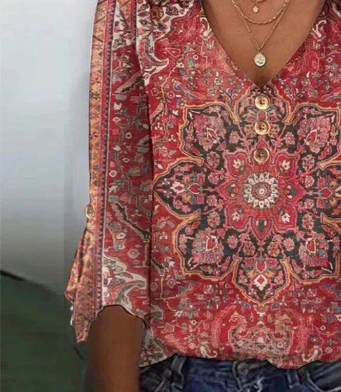 Arianna | Women's Printed Boho Blouse