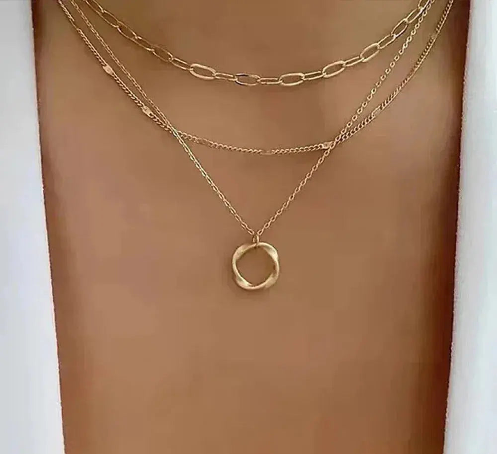 Golden Harmony | Layered Pendant Necklace