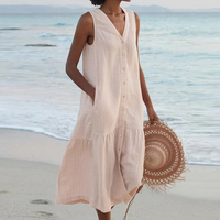 Kinsley | Women's Sleeveless V-Neck Midi Dress