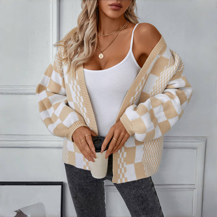Gabriella | Women’s Comfort Check Pattern Cardigan