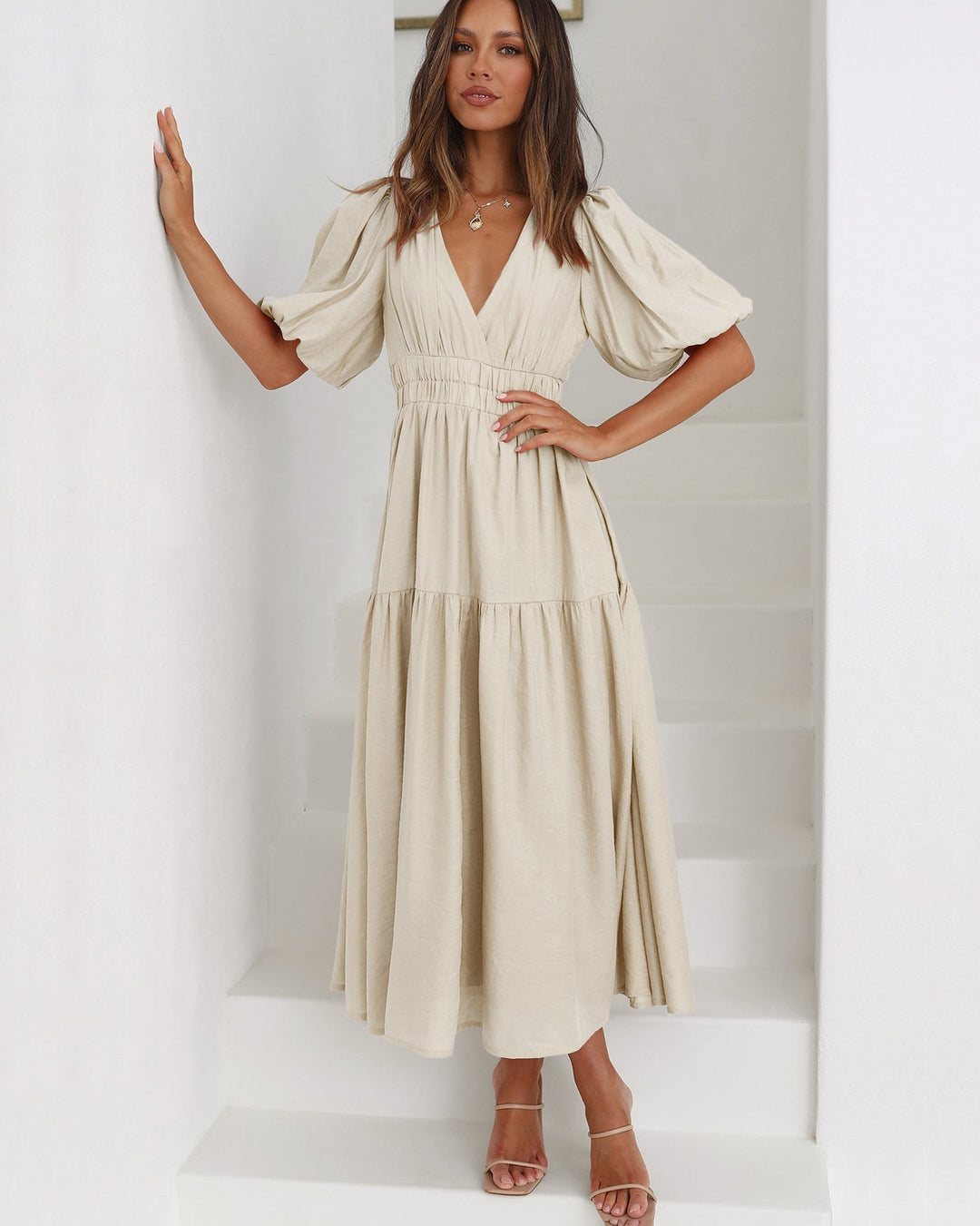 Amelia | Women's Elegant Summer Dress With Puff Sleeves