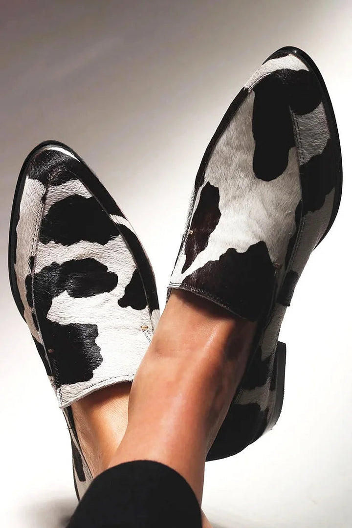 Lindsay | Women's Cow Print Loafers