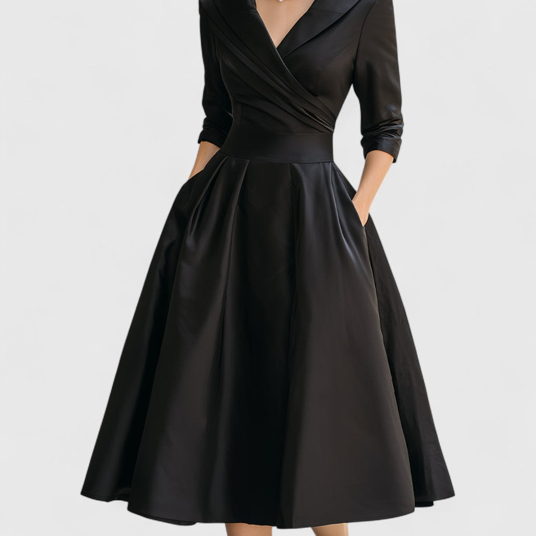 Sophia | Women's Elegant Wrap Midi Evening Dress