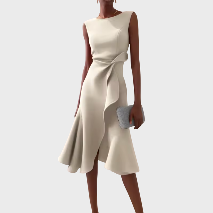 Sheila | Women's Draped Asymmetric Elegant Midi Dress