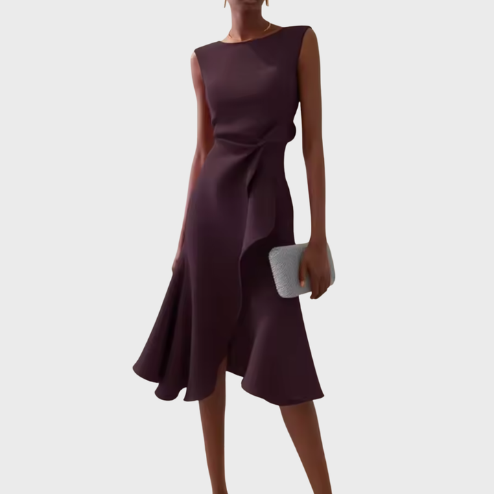 Sheila | Women's Draped Asymmetric Elegant Midi Dress