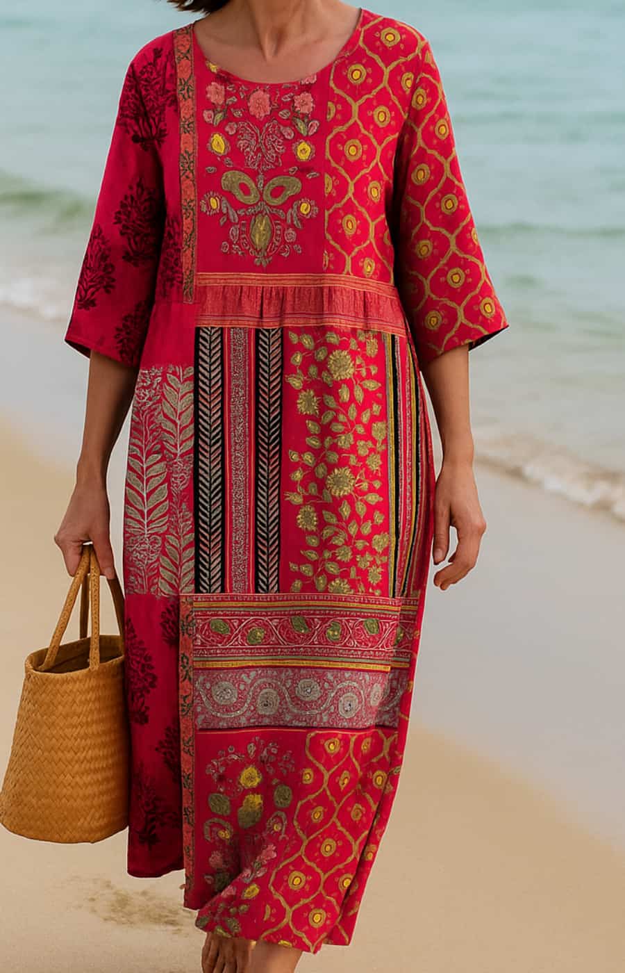 CLARA™ WARM-TONED ETHNIC LONG DRESS