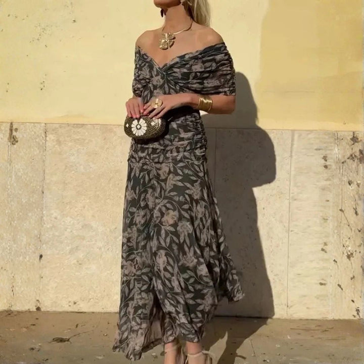 ELSIA CELESTE | ELEGANT DRESS WITH V-NECKLINE