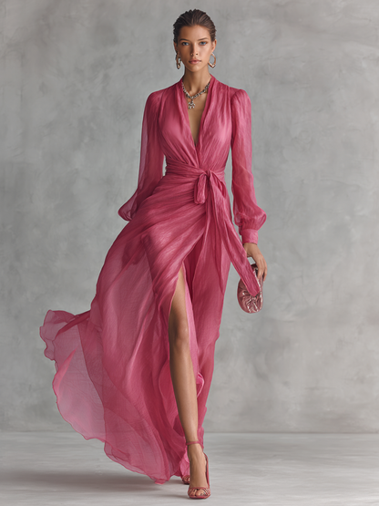 Scarlett | Women's Elegant Wrap Longsleeve Dress