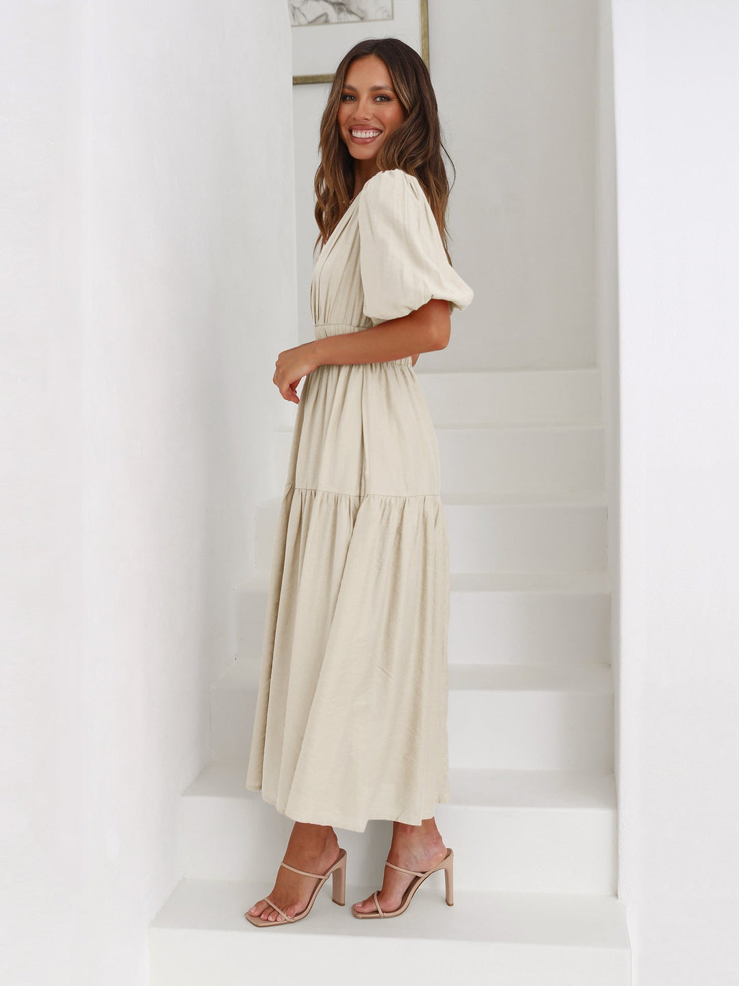 Amelia | Women's Elegant Summer Dress With Puff Sleeves