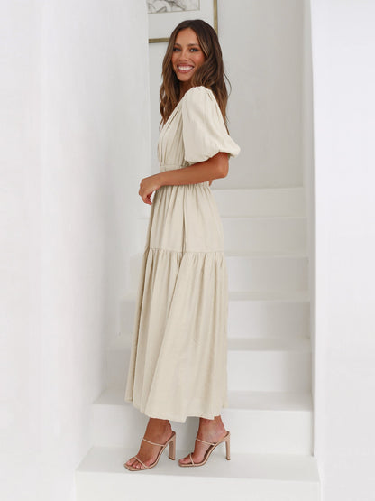 Amelia | Women's Elegant Summer Dress With Puff Sleeves