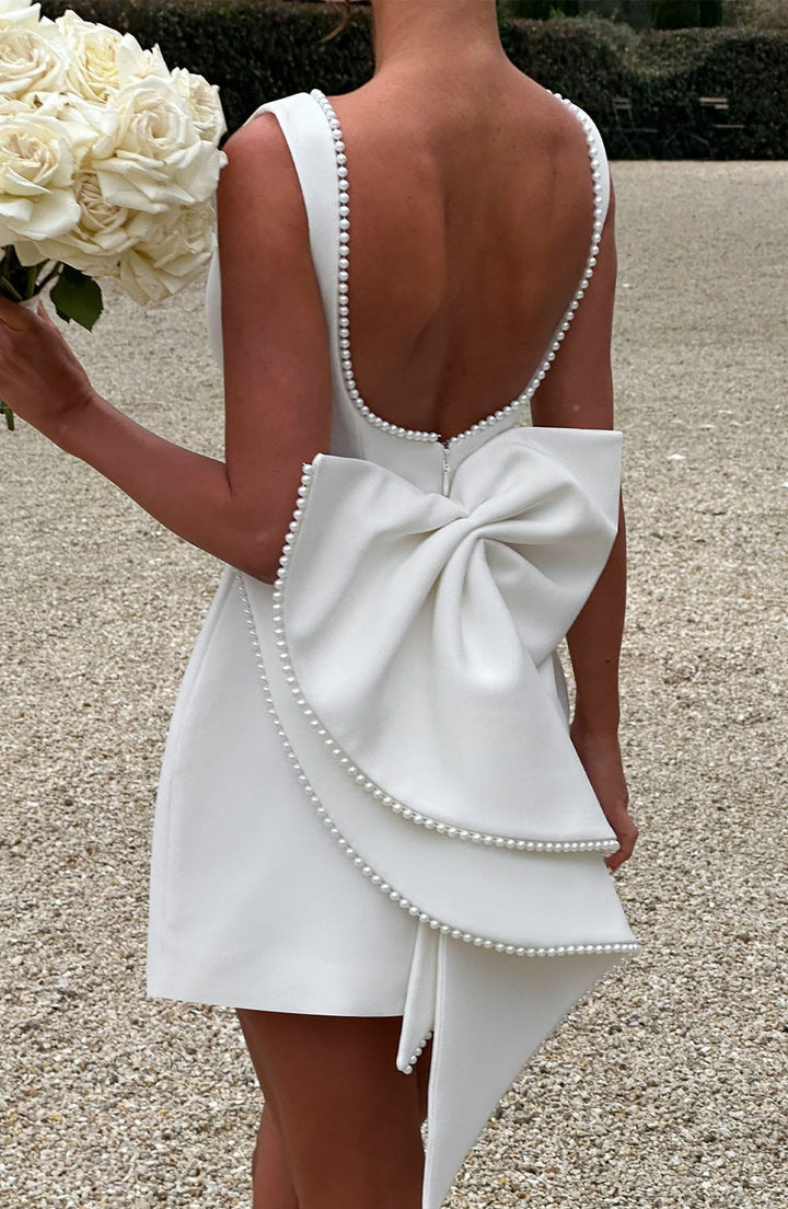 Rosia | Women's Mini Wedding Guest Dress With a Bow