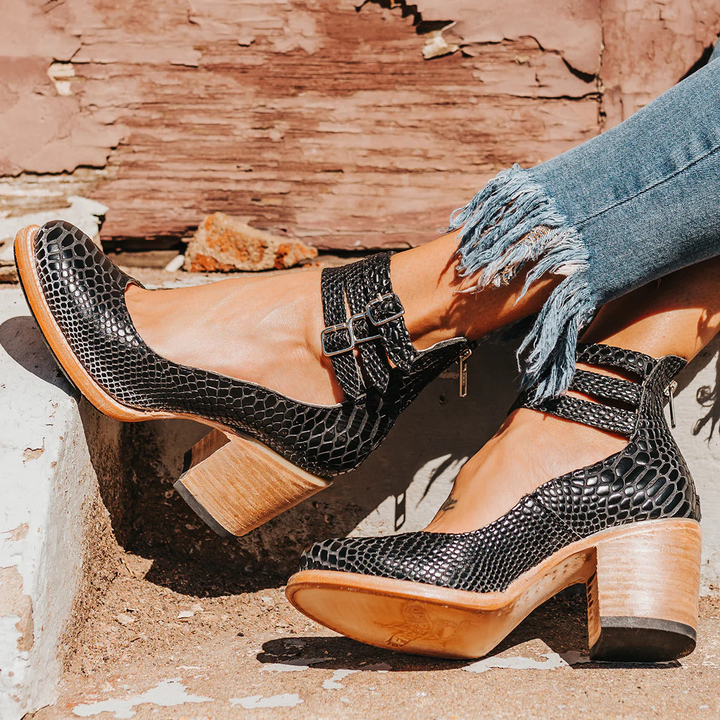 Kelsey | Women's Vintage Strap Block Heels