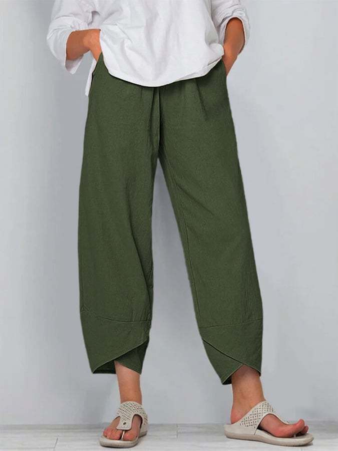 Kaeloria | Comfort Cropped Linen Pants