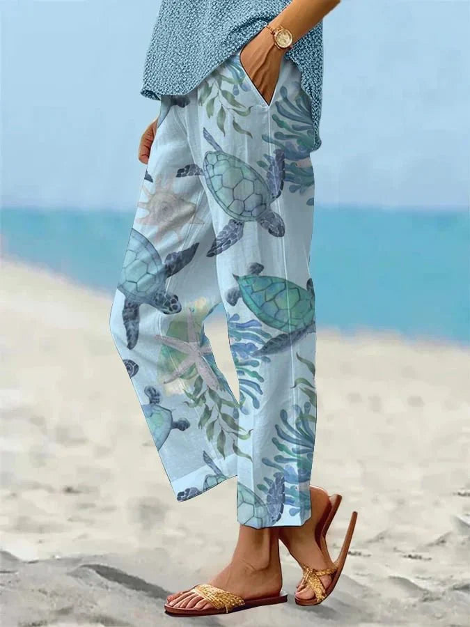 Corvessa | Relaxed Fit Printed Summer Pants