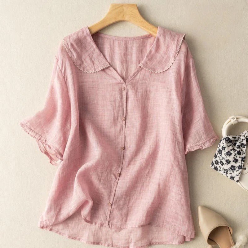 Kristi | Women's Vintage Button-Front Casual Blouse