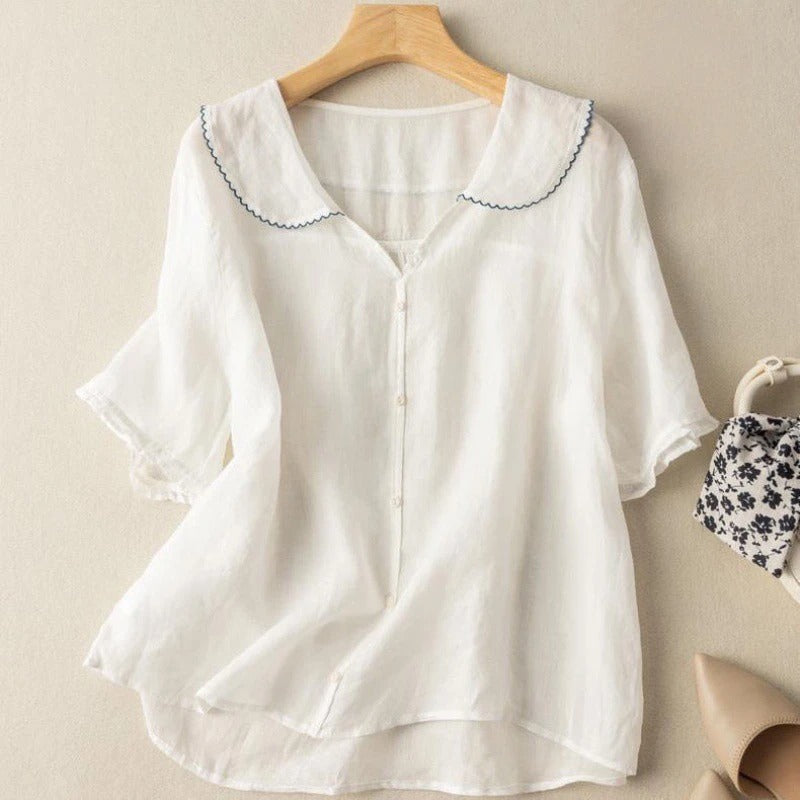 Kristi | Women's Vintage Button-Front Casual Blouse