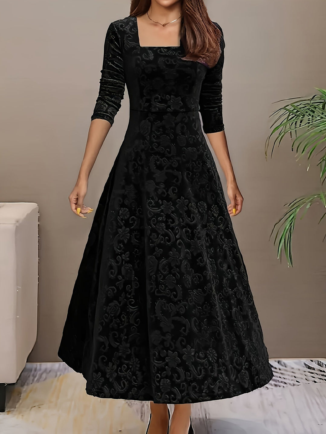 Roos | Women's Evening Floral Midi Dress