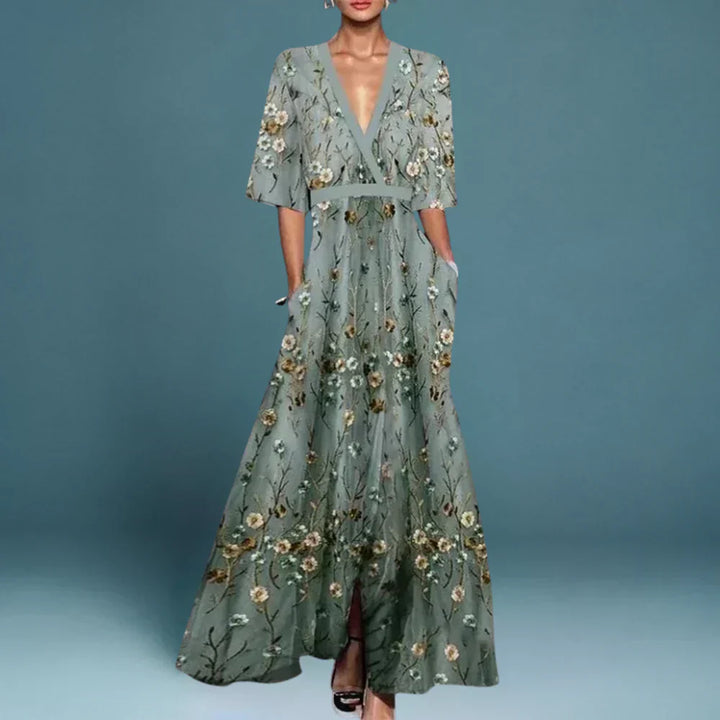 Jill | Women's Floral Wedding Guest Maxi Dress