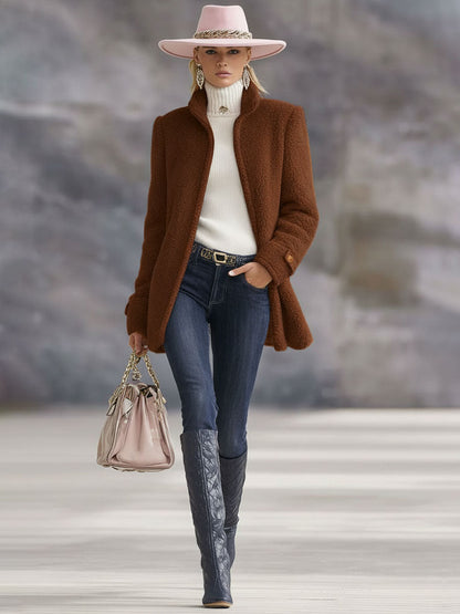 Alia | Women's Casual Fleece Zip Coat Jacket