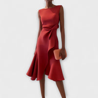 Sheila | Women's Draped Asymmetric Elegant Midi Dress
