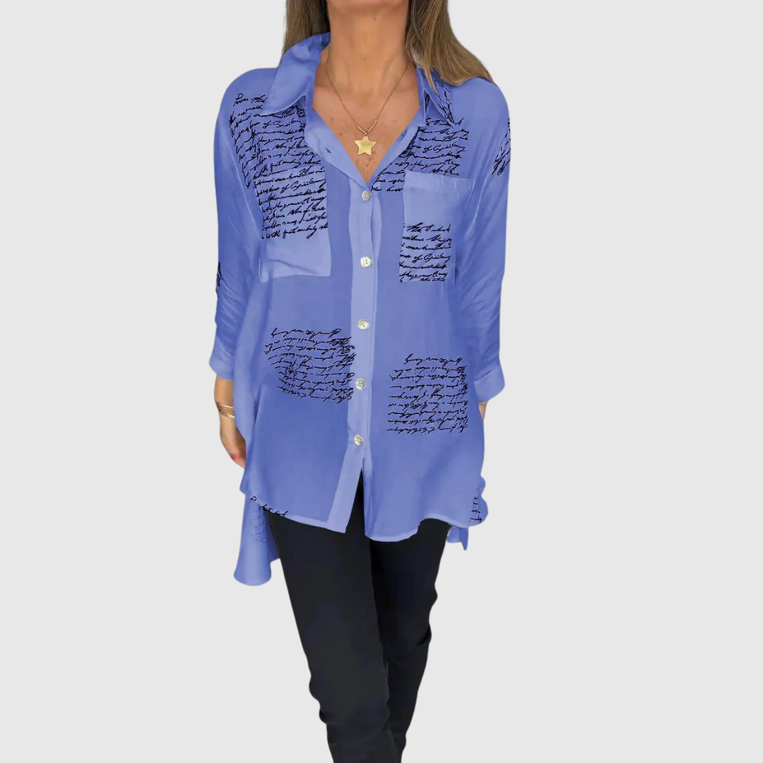 TIEMONA | RELAXED SCRIPT BUTTON SHIRT