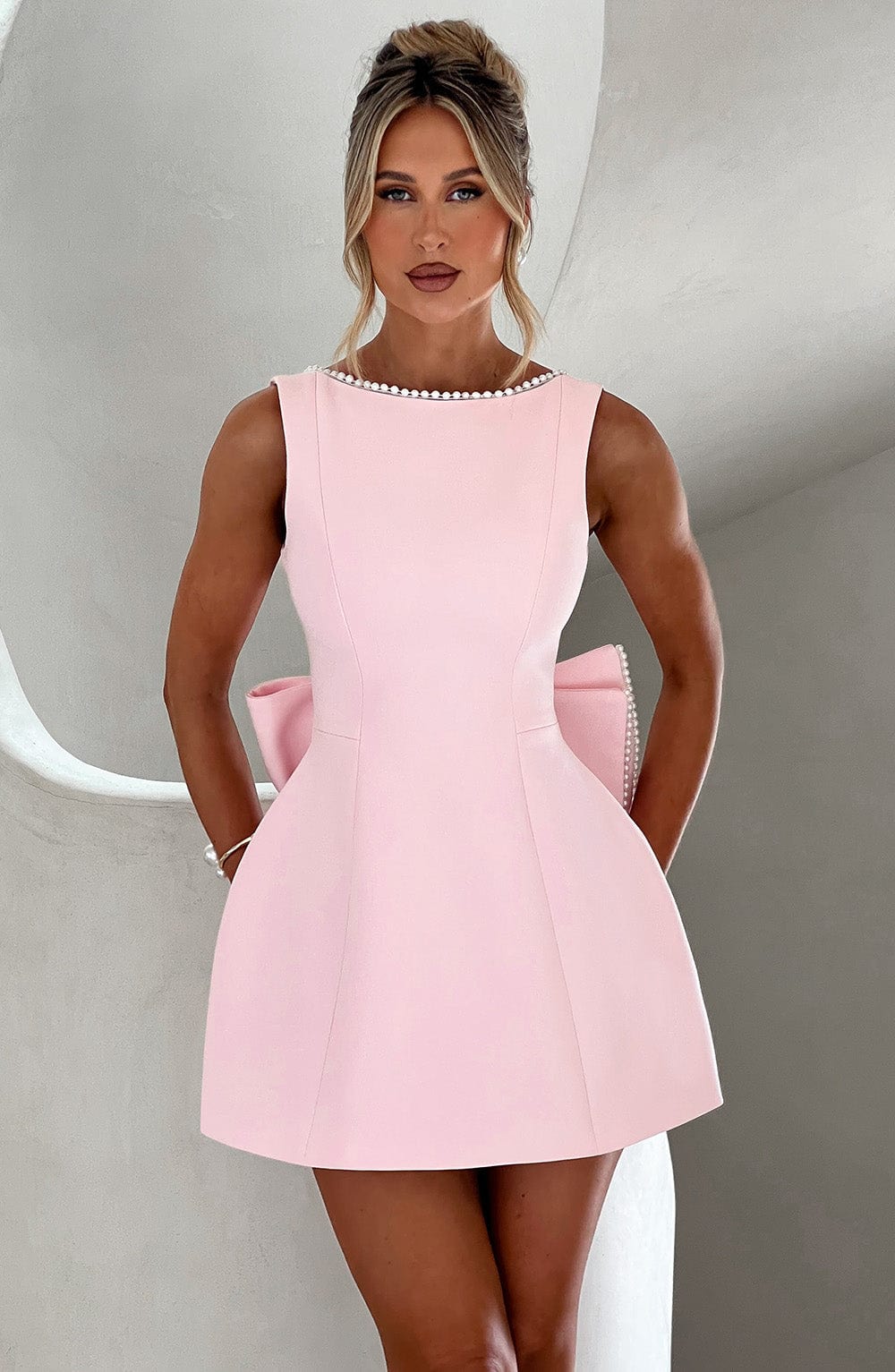 Rosia | Women's Mini Wedding Guest Dress With a Bow