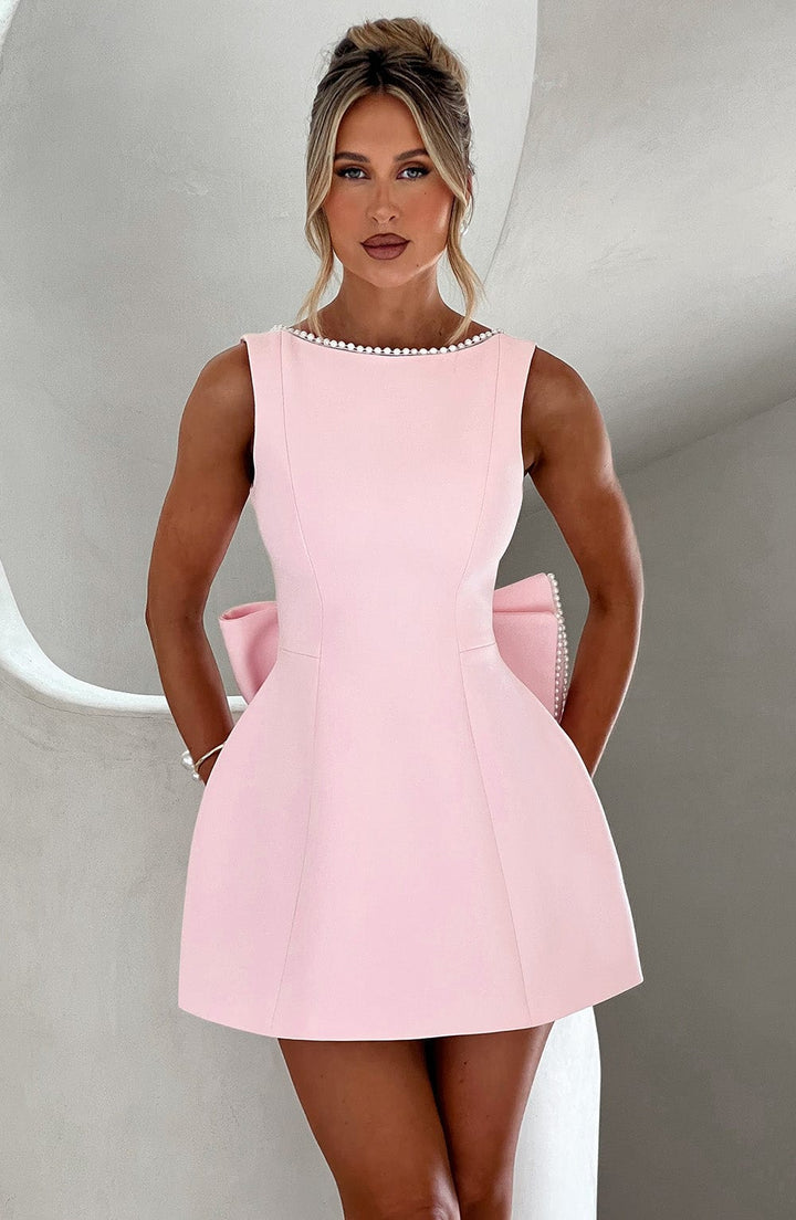 Rosia | Women's Mini Wedding Guest Dress With a Bow