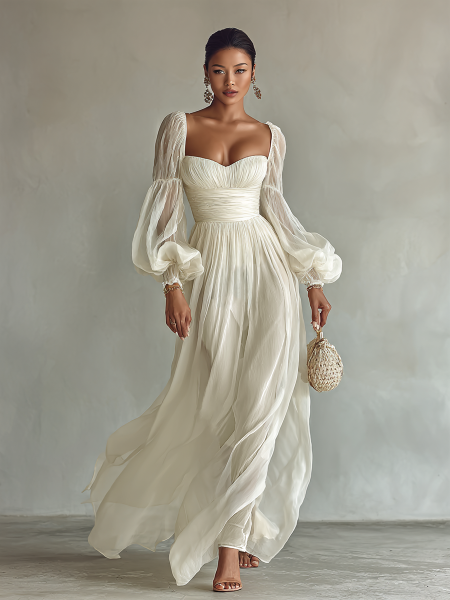 Serenity | Women's Elegant Square Neck Maxi Dress