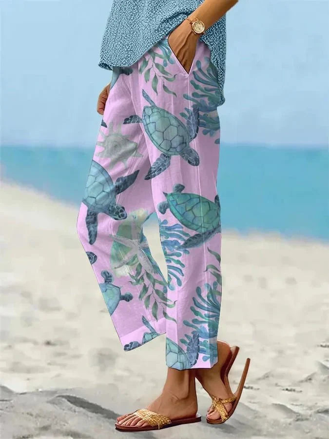 Corvessa | Relaxed Fit Printed Summer Pants