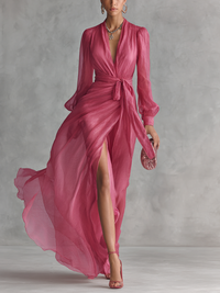 Scarlett | Women's Elegant Wrap Longsleeve Dress