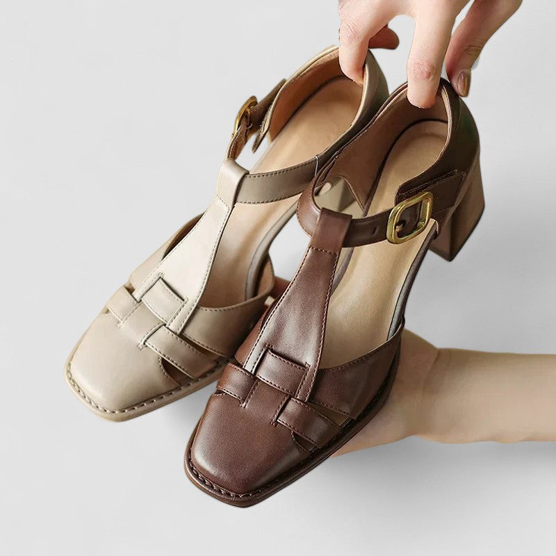 Eliana | Women's Orthopedic T-Strap Block Heels