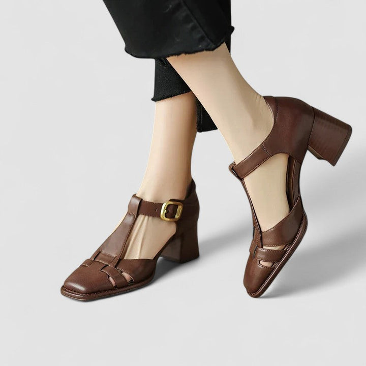 Eliana | Women's Orthopedic T-Strap Block Heels
