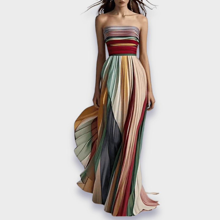 Candice | Women's Pleated Off-Shoulder Maxi Dress