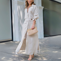 Ella | Women's Elegant V-Neck Button Maxi Dress