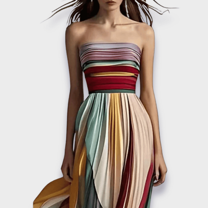 Candice | Women's Pleated Off-Shoulder Maxi Dress