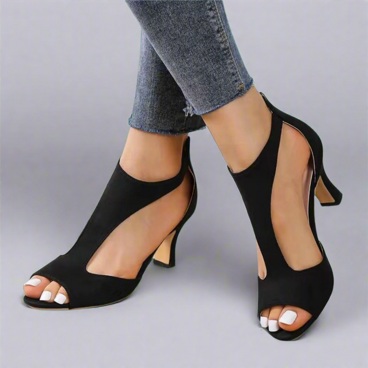 NATALIE | CUTOUT PEEP TOE HEELS