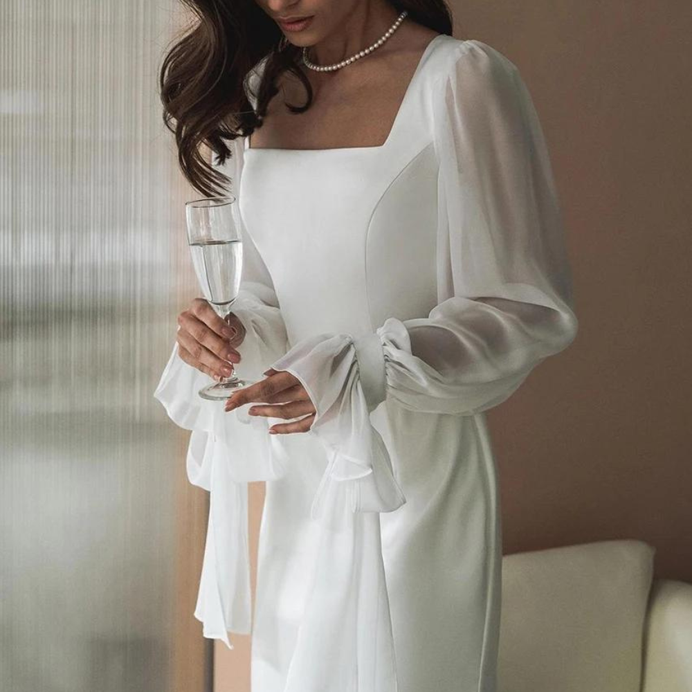 Genevieve | Women's Elegant Longsleeve Wedding Guest Dress