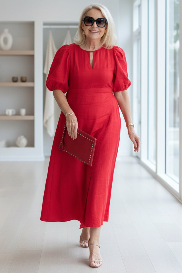 SERAPHINE | ELEGANT PUFF SLEEVE DRESS