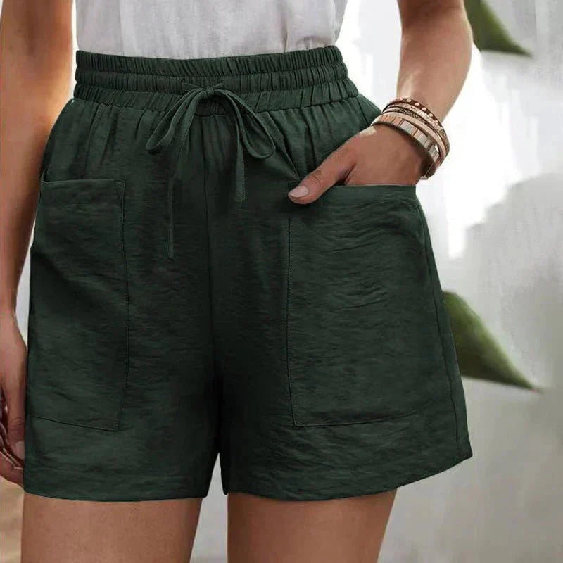 Solmira | Women's Casual Linen Shorts with Drawstrings
