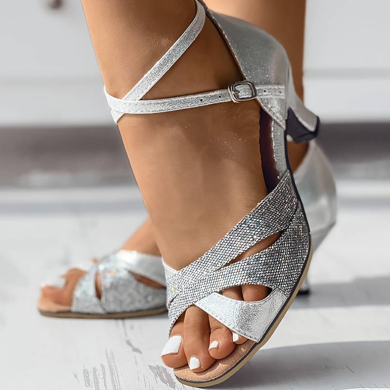 Aaliyah | Women's Elegant Glitter Heel Sandals