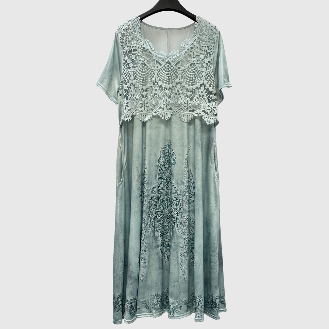 INDIGO | ELEGANT FLORAL MIDI DRESS