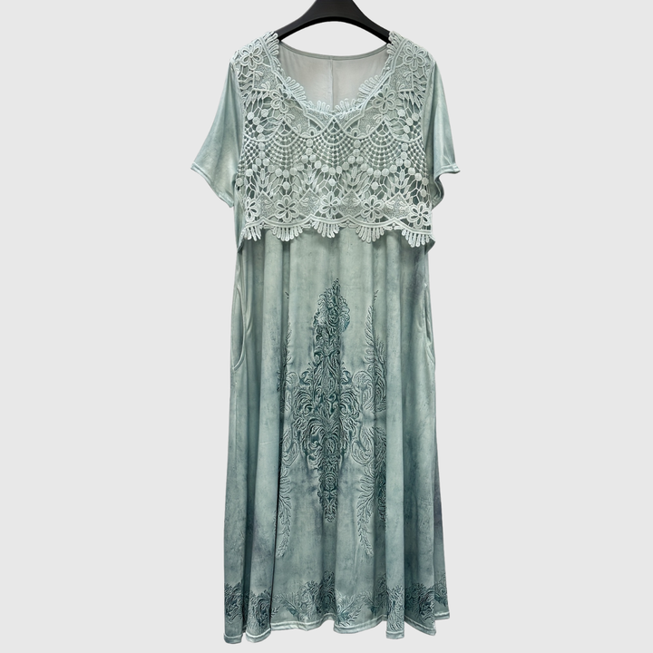 INDIGO | ELEGANT FLORAL MIDI DRESS