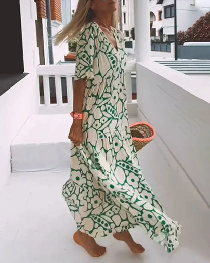 Scarlett | Women's Summer Printed V-Neck Maxi Dress